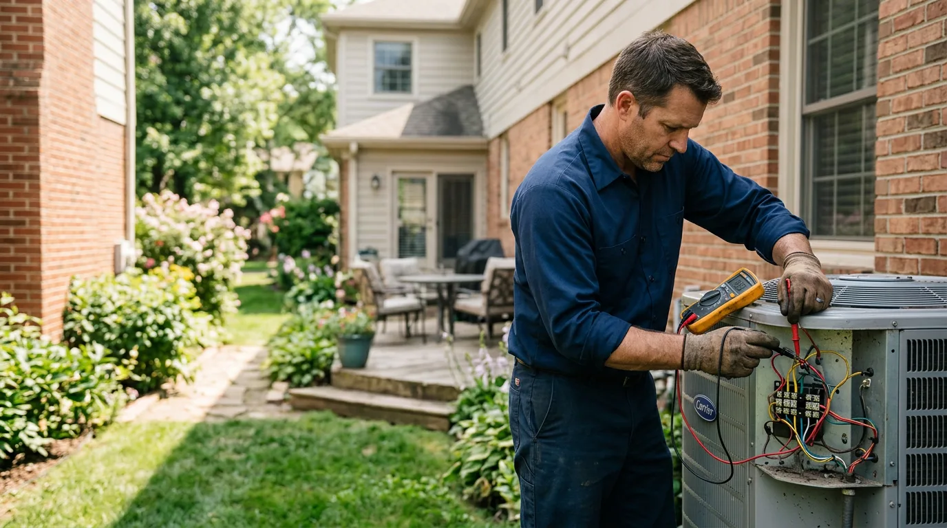 HVAC technician working near Rochelle, IL